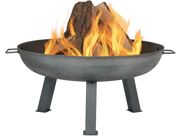 Sunnydaze Cast Iron Heavy Duty Large Fire Pit for Outside Wood Burning, 30"