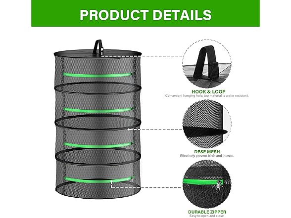 iPower 24in Herb Drying Rack 4-Layer