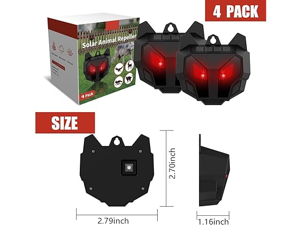NUIODW 4 Pack Nocturnal Animal Repellent