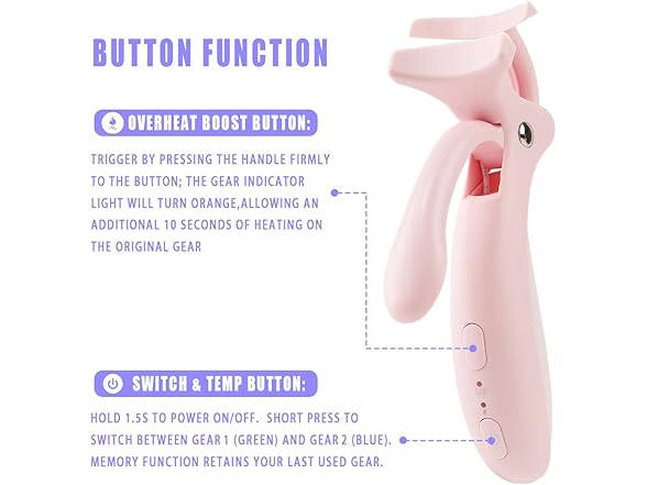 Pinkiou Pinkiou Heated Eyelash Curler for Women