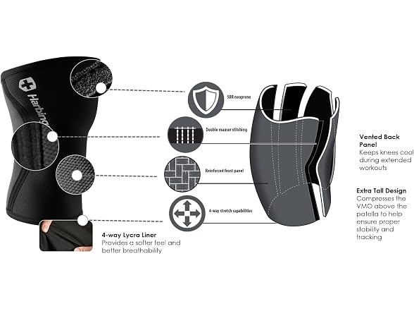 Harbinger PRO KNEE SLEEVES 5MM BLACK S FES