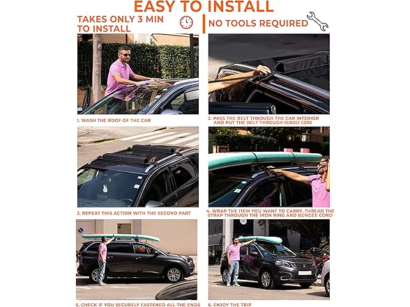 Zone Tech OR0037 Soft Roof Rack Pads Heavy Duty