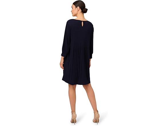 Adrianna Pleated Dress (L) Blue