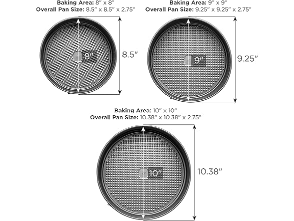 Ecolution Bakeins 3 Piece Springform Pan Set