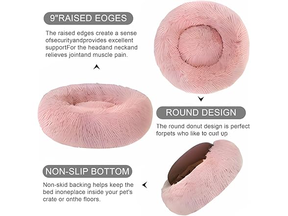 PEPPY BUDDIES Calming Dog Donut Bed