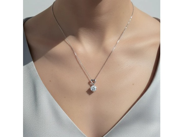 Moissanite Diamond Heart Drop Necklace