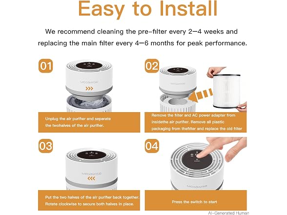 AZEUS Air Purifier for Bedroom