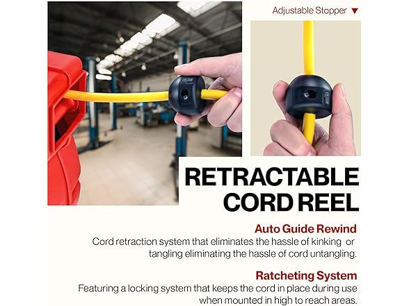 ReelWorks 12AWG x 65' Extension Cord Reel Retractable