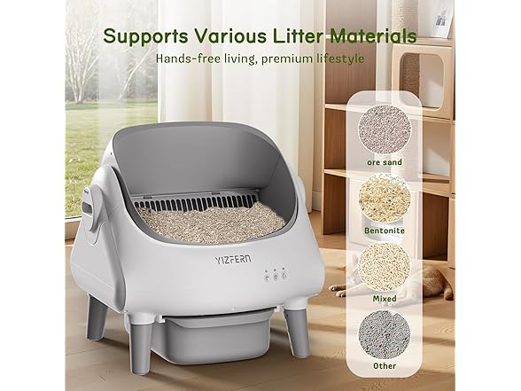 YIZFERN Self Cleaning Litter Box for Multiple Cats, Automatic (Open Box)