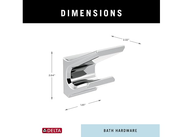DELTA Pivotal Double Towel Hook, Chrome