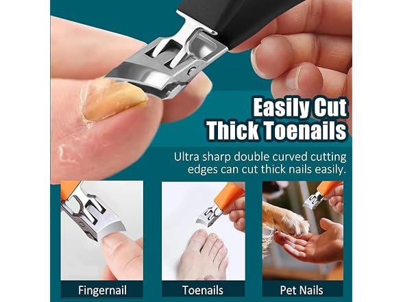 Generic 2PCS Wide Jaw Opening Slanted Nail Clipper