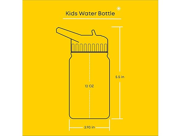 JoyJolt Kids Water Bottle Straw Lid 12oz
