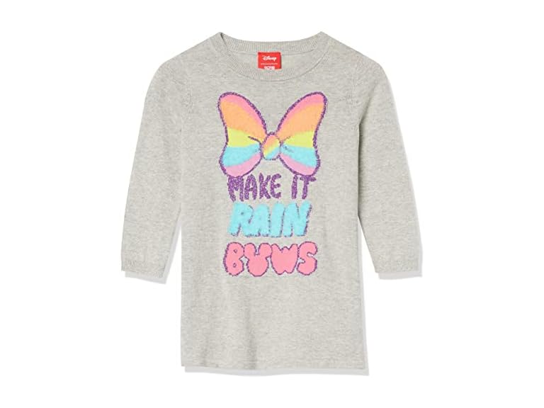 Amazon Essentials Disney | Marvel | Star Wars | Frozen | Princess Toddler Girls' Sweater Dresses (Previously Spotted Zebra), MinnieRainbow, 4T