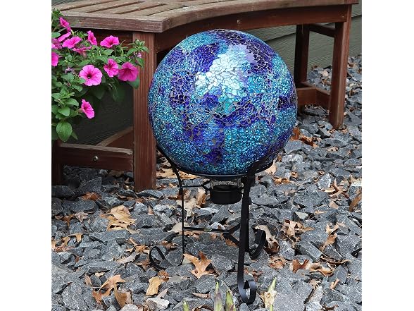 Sunnydaze 10" Deep Ocean Swirl Gazing Globe