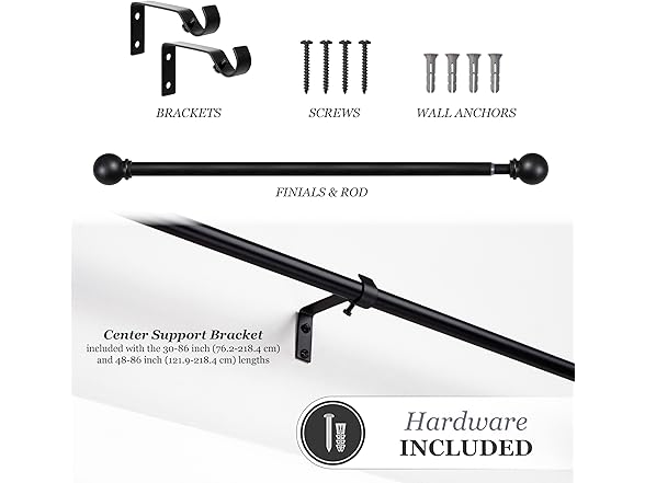 28" to 48"Chelsea Ball End Curtain Rod