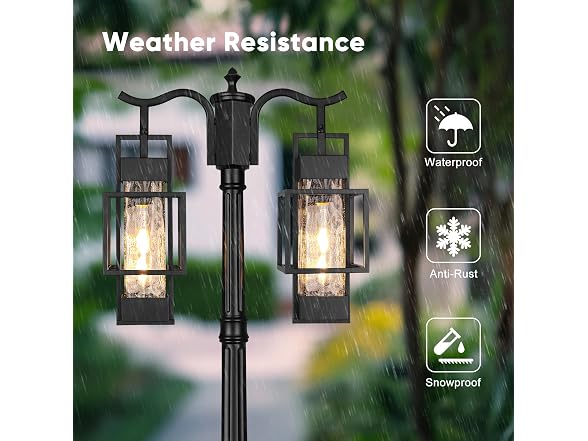 PARTPHONER Outdoor Lamp Post 2-Head