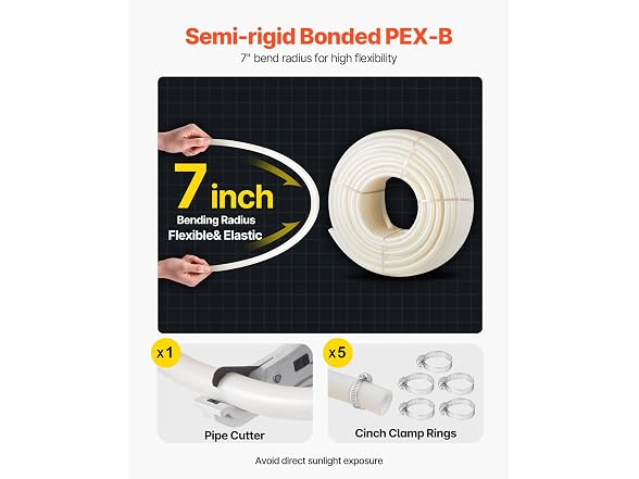 PEX Pipe, 1 Inch x 500 FT PEX Tubing, Non Oxygen