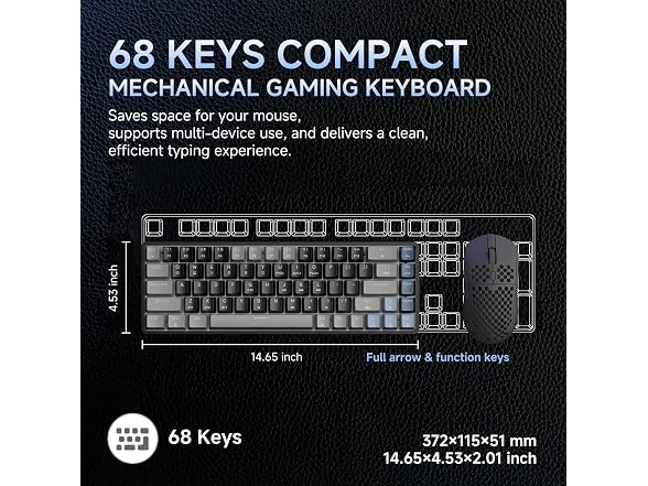 DIERYA DK68 Wireless Keyboard, Grey