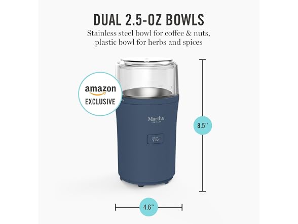 Martha Stewart Electric Coffee & Spice Grinder, Indigo Blue