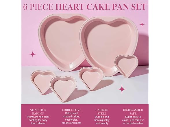 Paris Hilton Heart Shaped Nonstick Bakeware Set Pink