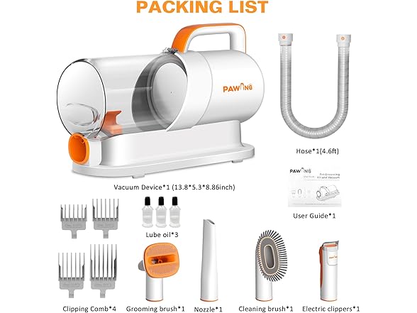 PAWING Pet Grooming Kit with Vacuum