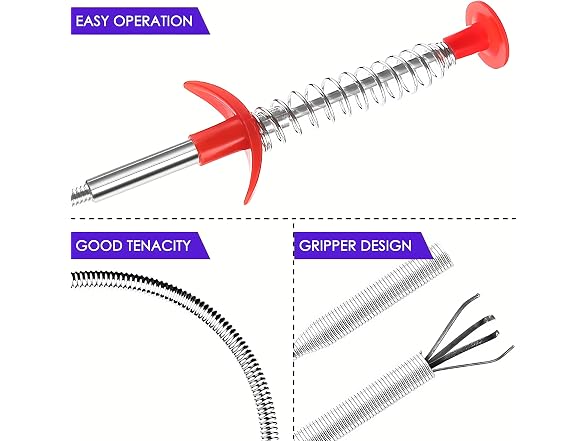 Domejo CON-118 Drain Snake Clog Remover, 79in