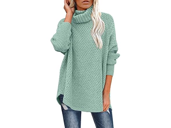 Dorose Women (M) Oversized Turtleneck Long Sweater