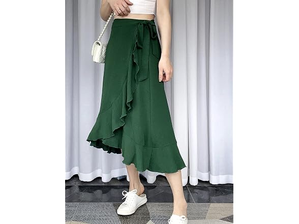 Vndflag Women (L) High Waisted Wrap Ruffle Skirt
