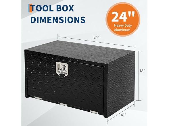 MOVECOM Heavy Duty Aluminum Underbody Tool Box Black