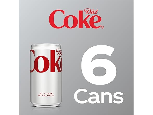 6PK Diet Coke Soda, 7.5 fl oz Cans