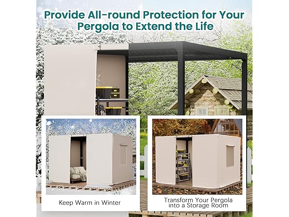 MELLCOM Winter Pergola Cover | 10x12ft