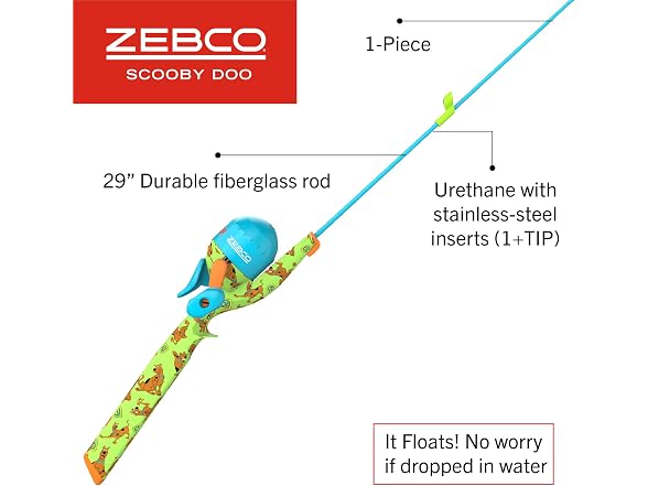 Zebco Youth Scooby Doo Floating Spincast Reel and Fishing Rod Combo