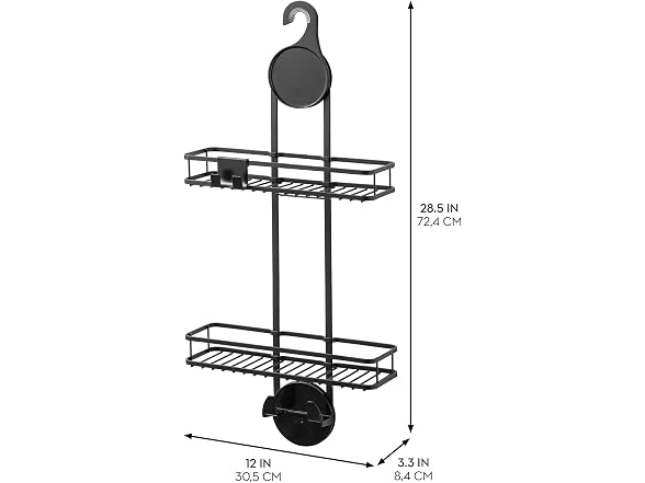 iDesign Hanging Shower Caddy, Matte Black