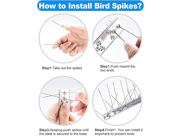 Bird Spikes with Stainless Steel Base
