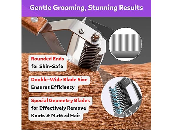 Poodoodle 2 in 1 Dogs Cats Dematting Grooming Comb