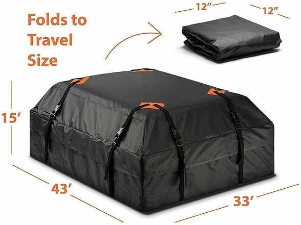Zone Tech OR0005 Roof Top Waterproof Cargo Bag Black