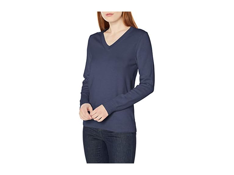 AE Womens Lt LS VNeck Cotton Sweater - Gallery 10