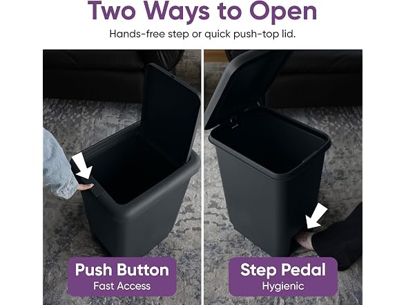Superio Slim Trash Cans 3-Pack Black