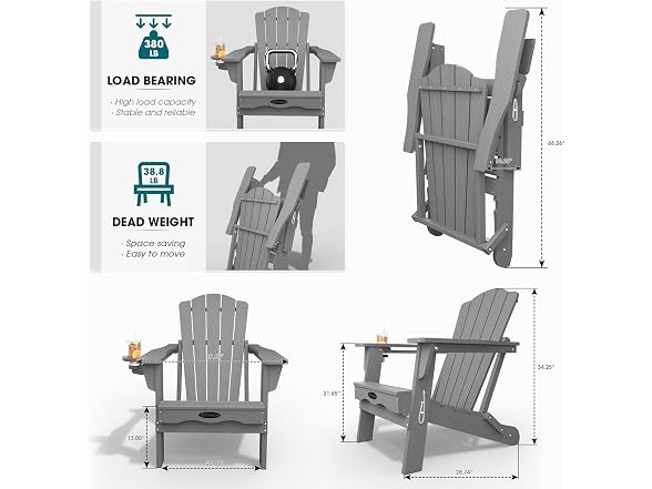 THOEOE Folding Adirondack Fire Chair