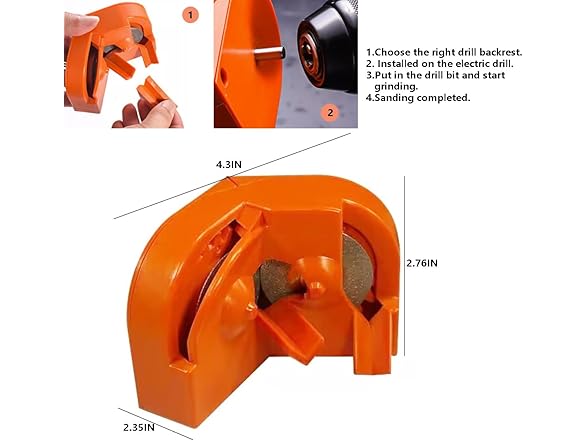 Generic Drill Bit Sharpener, Orange