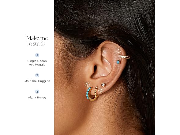 Tini Lux Titanium Turquoise Hoop Earrings