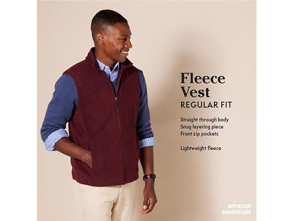 Mens FullZip Fleece Vest Oatmeal (XS)