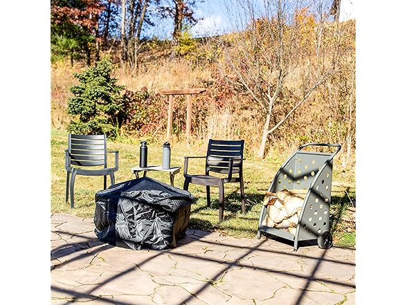 Sunnydaze 34"H Steel Log Cart w/ Wheels