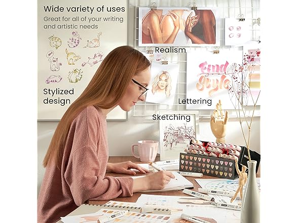 ARTEZA Alcohol Markers Set of 36 Portrait & Skin Tone
