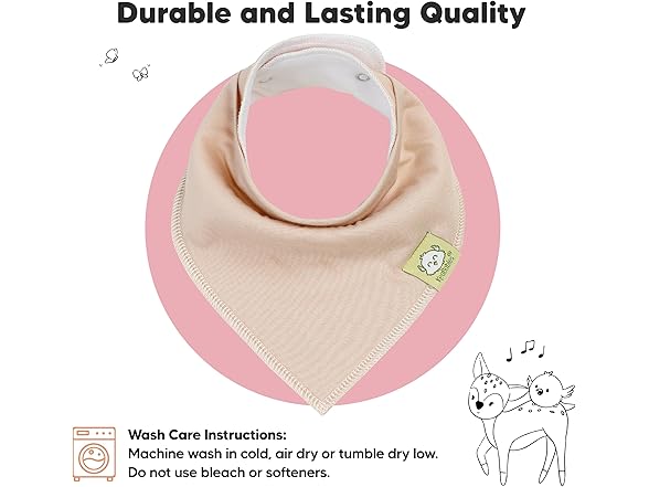 KeaBabies 8Pk Organic Baby Bandana Bibs-Pastel