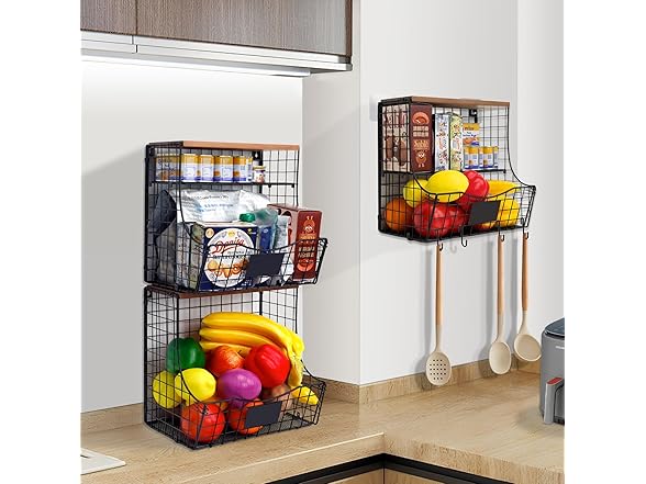 Baowor 2pcs Wall Fruit Basket 