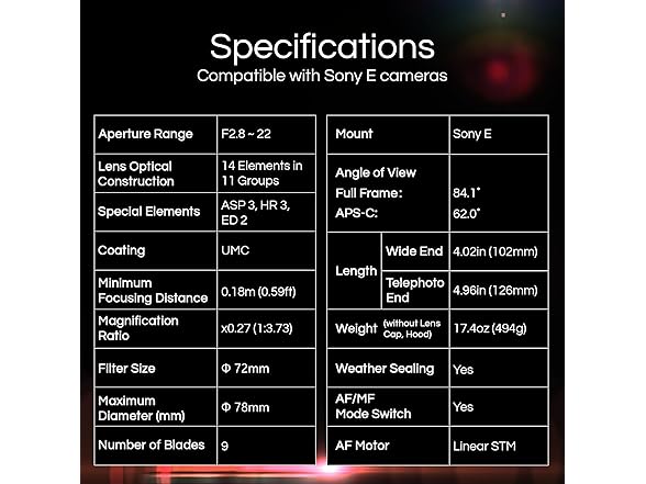 Rokinon Rokinon 24-60mm F2.8 Zoom Lens for Sony (Open Box)