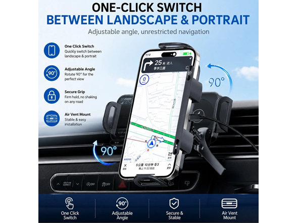 Auto Rotating Car Phone Holder