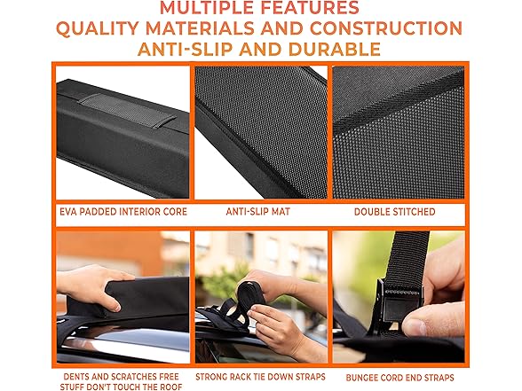 Zone Tech OR0037 Soft Roof Rack Pads Heavy Duty