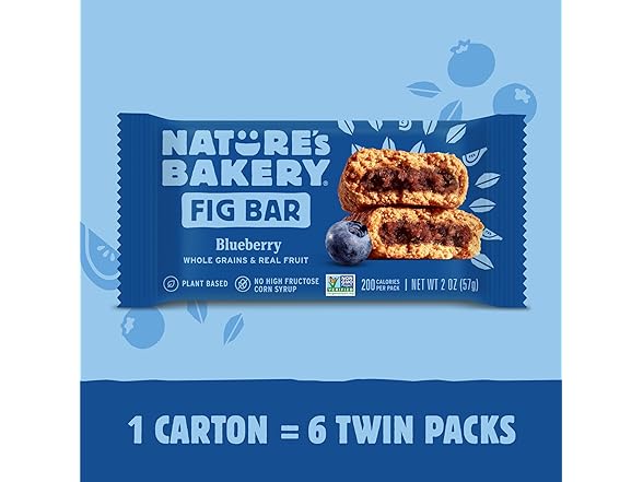 6CT Nature's Bakery Blueberry Fig Bars, 2 Oz